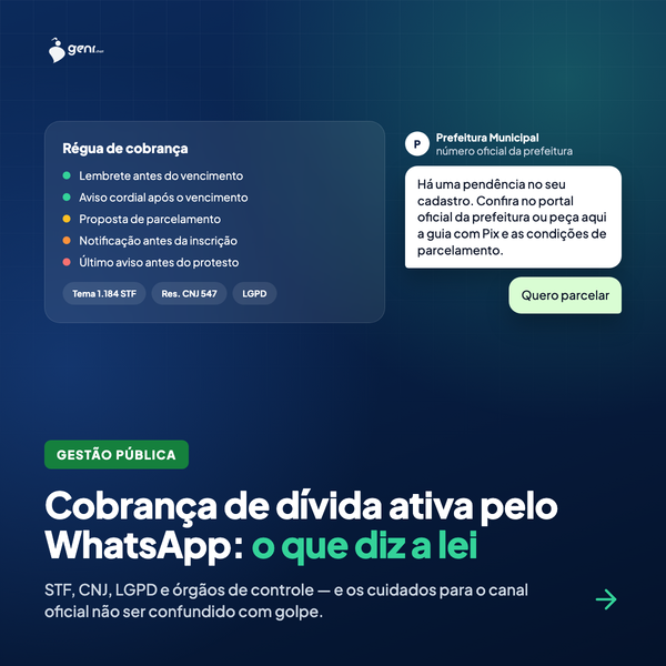 Cobrança de dívida ativa municipal pelo WhatsApp: o que diz a lei e como fazer com segurança